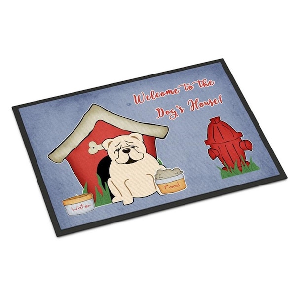 Carolines Treasures Dog House Collection English Bulldog White Indoor or Outdoor Mat, 24 x 0.25 x 36 in. BB2877JMAT - main